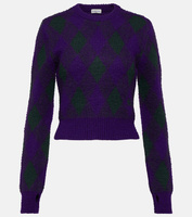 Шерстяной свитер с узором аргайл Burberry, фиолетовый