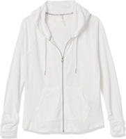 Calvin Klein Женская худи премиум-класса на молнии со сборками и длинными рукавами (стандарт и плюс), белый