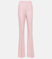 Расклешенные брюки с высокой посадкой из крепа от кутюр Valentino, розовый