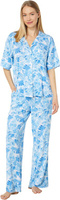 Пижамный комплект с длинными брюками и рукавами 3/4 Tommy Bahama, цвет Blue Palms