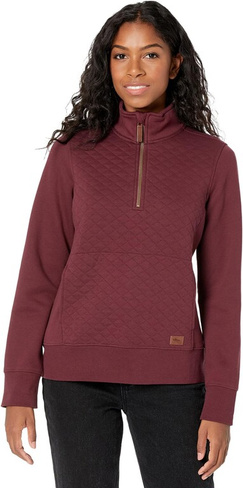 Стеганый свитшот Petite с молнией 1/4, пуловер с длинными рукавами L.L.Bean, цвет Deep Wine