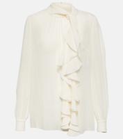 Шелковая блузка с оборками Dolce&Gabbana, бежевый