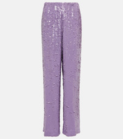 Прямые брюки с пайетками Dries Van Noten, фиолетовый