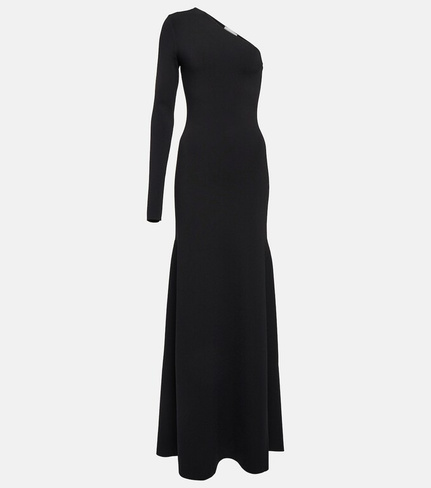 Вязаное платье макси на одно плечо Victoria Beckham, черный