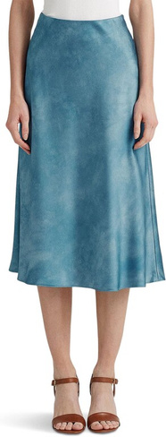 Атласная юбка с принтом тай-дай LAUREN Ralph Lauren, цвет Provincial Blue Multi