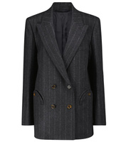Полосатый пиджак из кашемира и шерсти Blazé Milano, серый