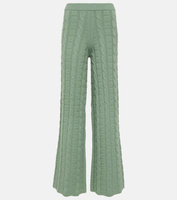 Прямые брюки kong косой вязки из смесовой шерсти Acne Studios, зеленый