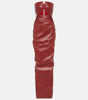 Джинсовое платье с вырезом prong и покрытием Rick Owens, красный