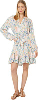 Платье с длинным рукавом с цветочным принтом и завязкой Tommy Hilfiger, цвет Seaside Garden/Ivory Multi