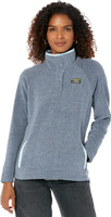 Пуловер на кнопках из шерпы размером 1/4 со спущенным воротником L.L.Bean, цвет Mallard Blue