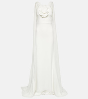 Платье-кейп с цветочной аппликацией Roland Mouret, белый