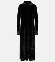 Бархатное платье-рубашка Jil Sander, черный