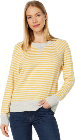 Толстовка с круглым вырезом из органического хлопка, свитер в полоску L.L.Bean, цвет Goldenrod