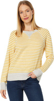 Толстовка с круглым вырезом из органического хлопка, свитер в полоску L.L.Bean, цвет Goldenrod