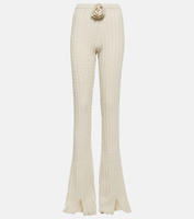 Расклешенные брюки с разрезом на подоле и цветочной аппликацией Magda Butrym, белый