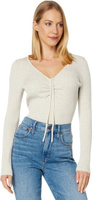 Тонкий пуловер Ibiza с V-образным вырезом и завязками Madewell, цвет Heather Stone