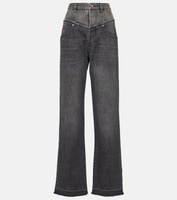 Прямые джинсы с высокой посадкой Isabel Marant, черный
