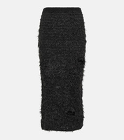 Юбка миди из смесовой шерсти с вырезом Acne Studios, коричневый