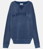Хлопковая толстовка с аппликацией логотипа Maison Margiela, синий