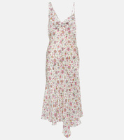 Атласное платье миди lucia с цветочным принтом Isabel Marant, мультиколор