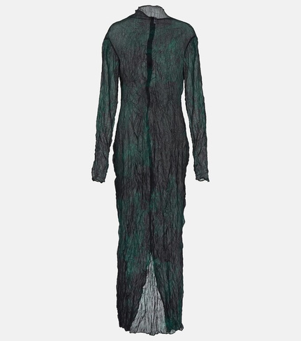 Полупрозрачное платье макси с принтом Acne Studios, мультиколор