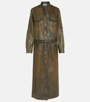 Джинсовое платье-рубашка с покрытием dacna Acne Studios, коричневый