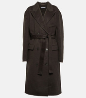 Двубортное пальто из смесовой шерсти Acne Studios, серый