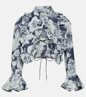 Хлопковая блузка с цветочным принтом в форме сердца Vivienne Westwood, синий