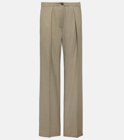 Широкие брюки с высокой посадкой Acne Studios, серый