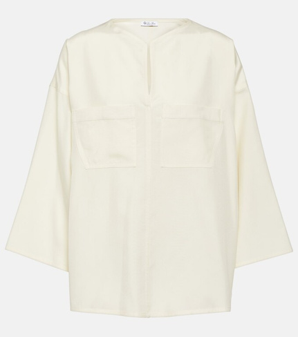 Шелковая блузка Loro Piana, белый