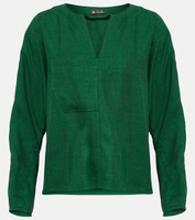 Рубашка arsene из льна и шерсти Loro Piana, зеленый