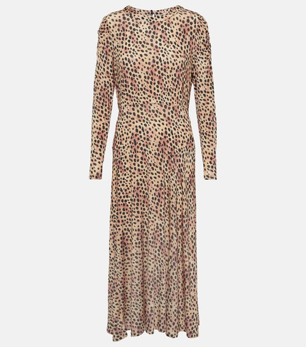 Платье миди cerise с леопардовым принтом Rixo, мультиколор