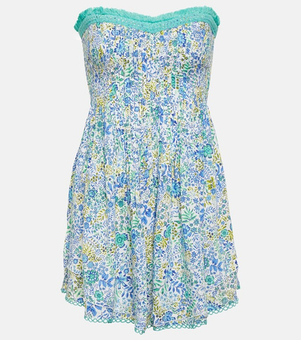 Мини-платье claire с цветочным принтом Poupette St Barth, синий