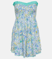 Мини-платье claire с цветочным принтом Poupette St Barth, синий