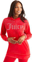 Длинная толстовка с капюшоном с эффектом омбре и блестками Juicy Couture, цвет Coco Red