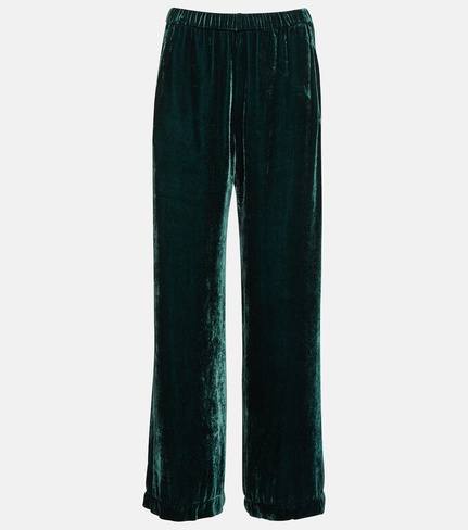 Бархатные брюки широкого кроя frida Velvet, зеленый