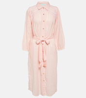 Хлопковое платье-рубашка cressida с поясом Melissa Odabash, розовый