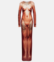 Платье макси из коллекции tattoo Jean Paul Gaultier, бежевый