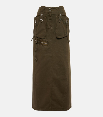 Джинсовая юбка-карго макси Blumarine, коричневый