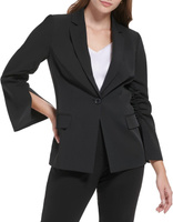 Пиджак на одной пуговице с рюшами на рукавах Calvin Klein, черный