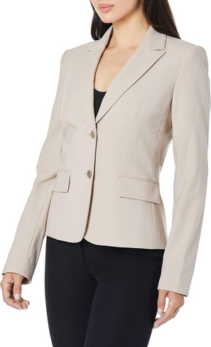 Женский пиджак Lux на двух пуговицах (миниатюрного, стандартного и большого размера) Calvin Klein, хаки