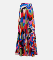 Плиссированная юбка макси с принтом marmo Pucci, мультиколор