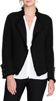 Пиджак смешанного трикотажа с бахромой NIC+ZOE, цвет Black Onyx