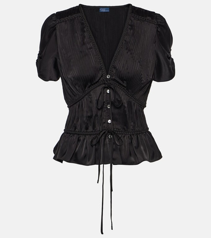 Блузка с пышными рукавами Polo Ralph Lauren, черный