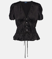 Блузка с пышными рукавами Polo Ralph Lauren, черный