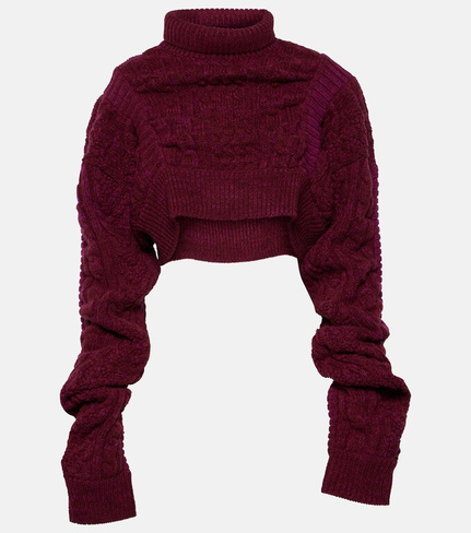 Шерстяной свитер косой вязки Noir Kei Ninomiya, фиолетовый