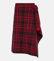 Шерстяная юбка в клетку с запахом Polo Ralph Lauren, красный