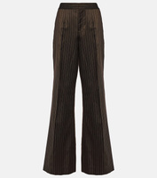 Расклешенные брюки широкого кроя из смесовой шерсти с татуировкой Jean Paul Gaultier, коричневый