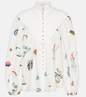 Льняная блузка atticus с вышивкой Alémais, белый