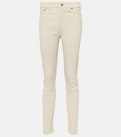 Кожаные брюки скинни с высокой посадкой Polo Ralph Lauren, белый